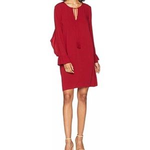 NWT $80 JACK- BB DAKOTA red ruffle Tunic Dress XS